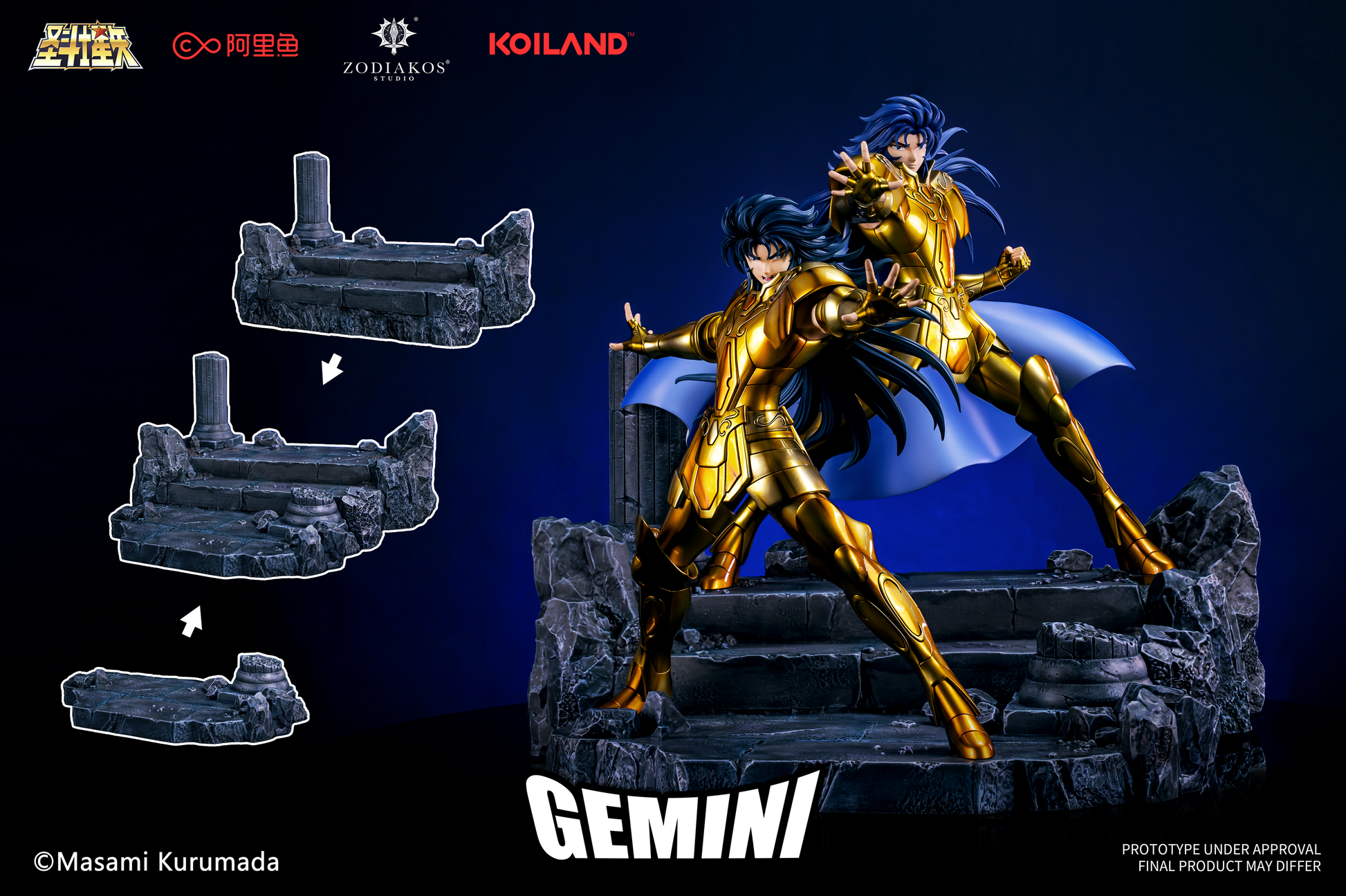Zodiakos Studio - Saint Seiya Gold Saint Gemini Kanon and Saga Zodiakos Studio - Saint Seiya Gold Saint Gemini Kanon and Saga