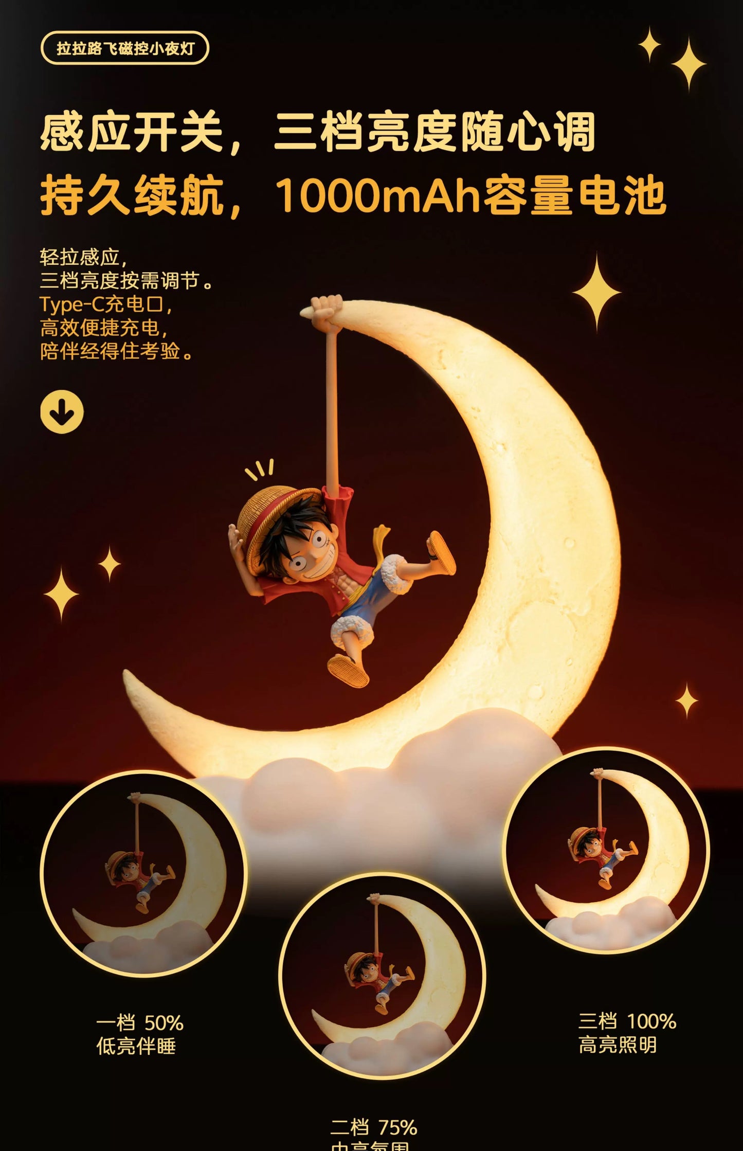 HAPPY LIFE - One Piece Luffy Night Light (Licensed) [IN-STOCK]